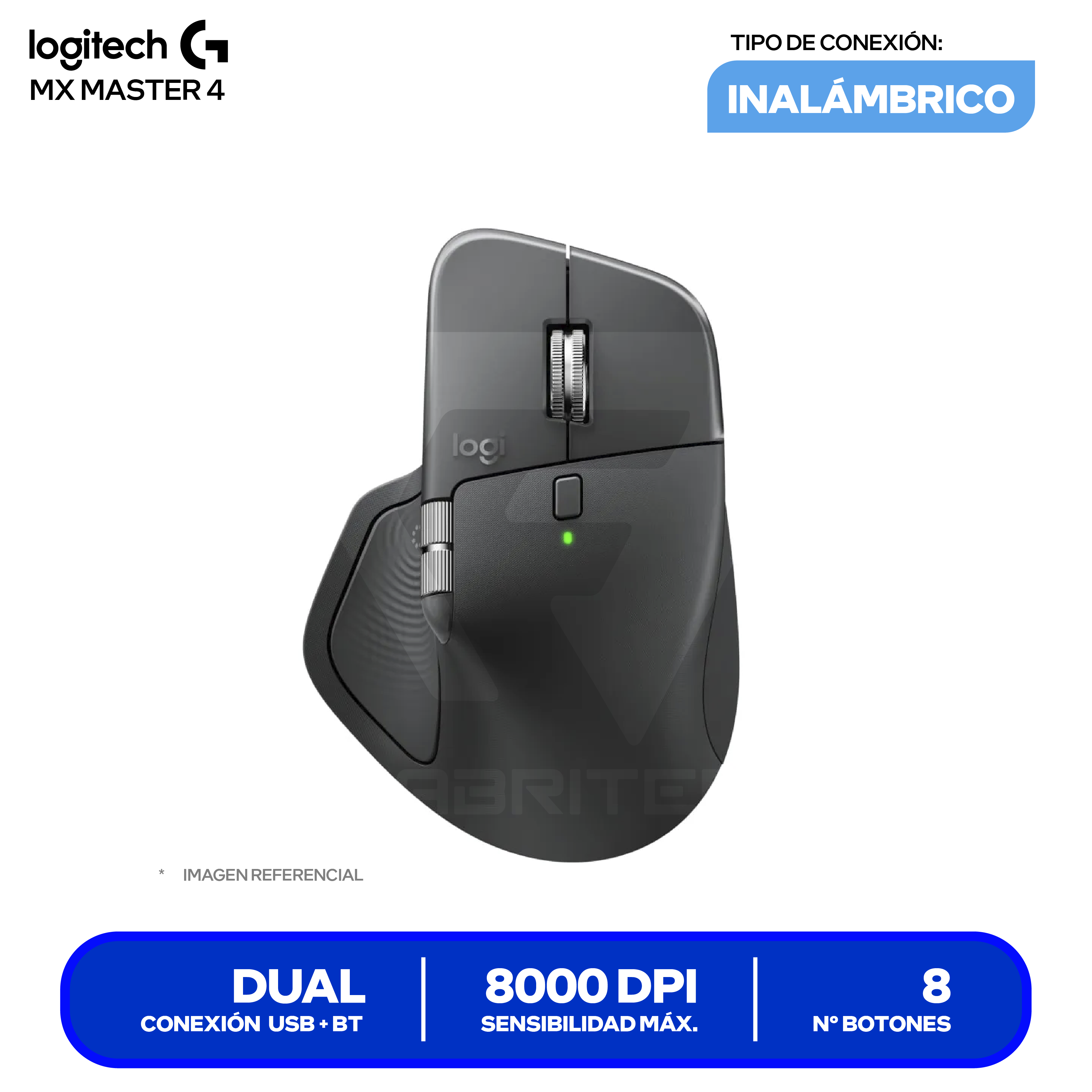 Mouse Inalámbrico Logitech MX Master 4 (910-007565) Grafito 8000 DPI