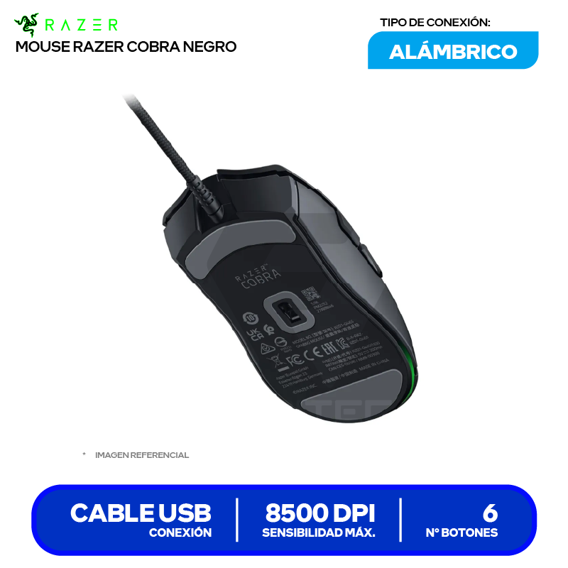 Mouse Gamer Razer  Cobra  ( RZ01-04650100-R3U1 ) Negro 8500 DPI