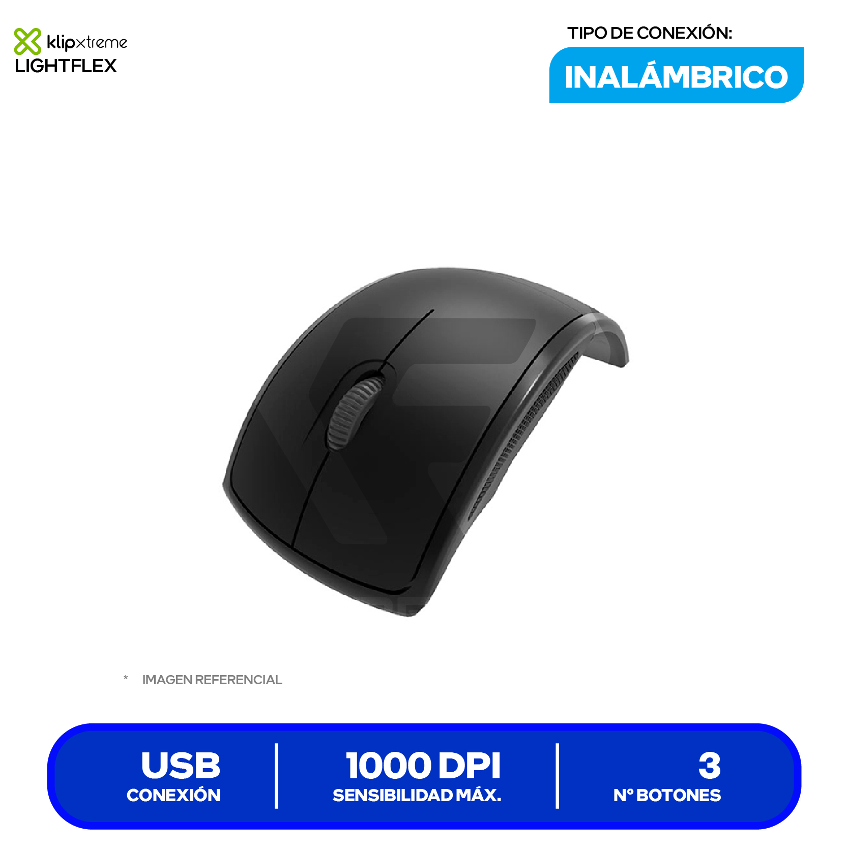 Mouse Gamer Inalámbrico Klip Xtreme Scorpio 250 ( KMW-375GR ) Negro  8000 DPI