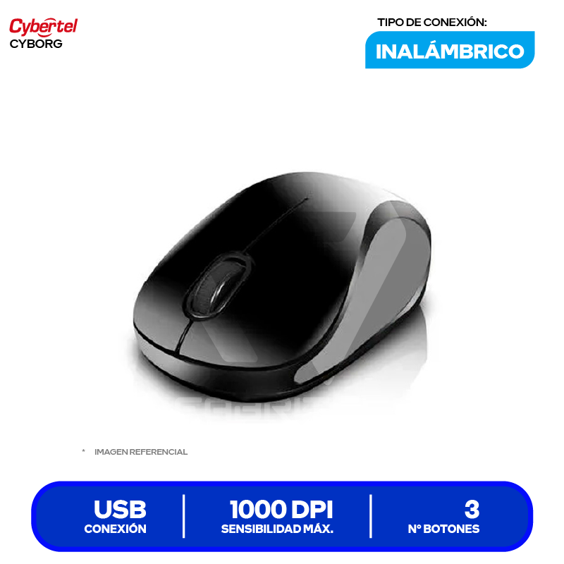 Mouse Inalámbrico Cybertel Cyborg ( CYB M318 ) Negro 1000 DPI