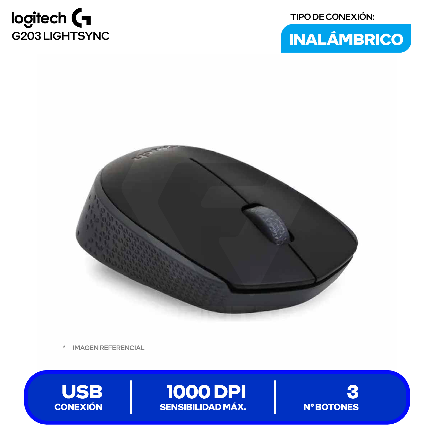 Mouse Inalámbrico Logitech M170 ( 910-004940 )  Negro 1000 DPI
