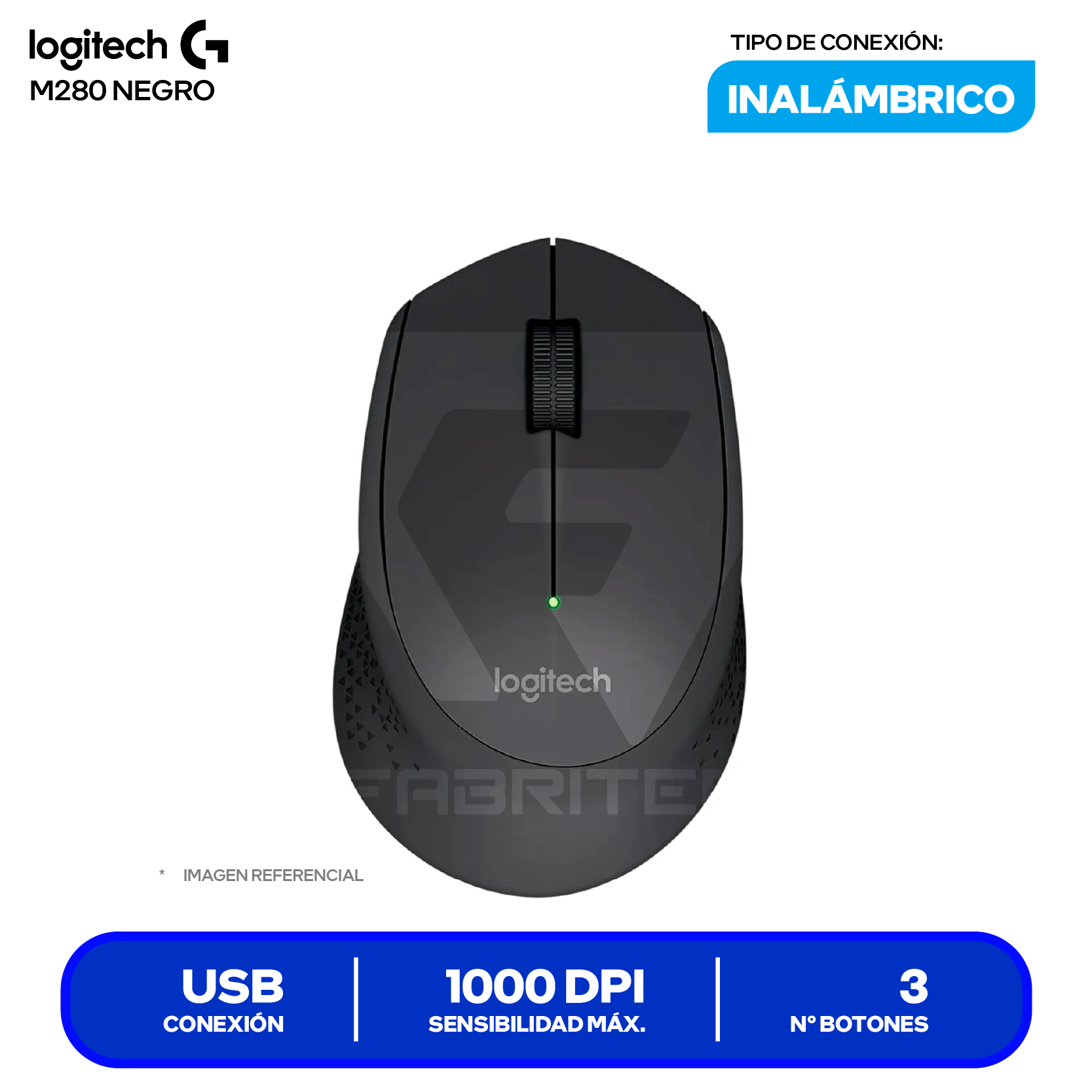 Mouse Inalámbrico Logitech M280 ( 910-004284 ) Negro 1000 DPI