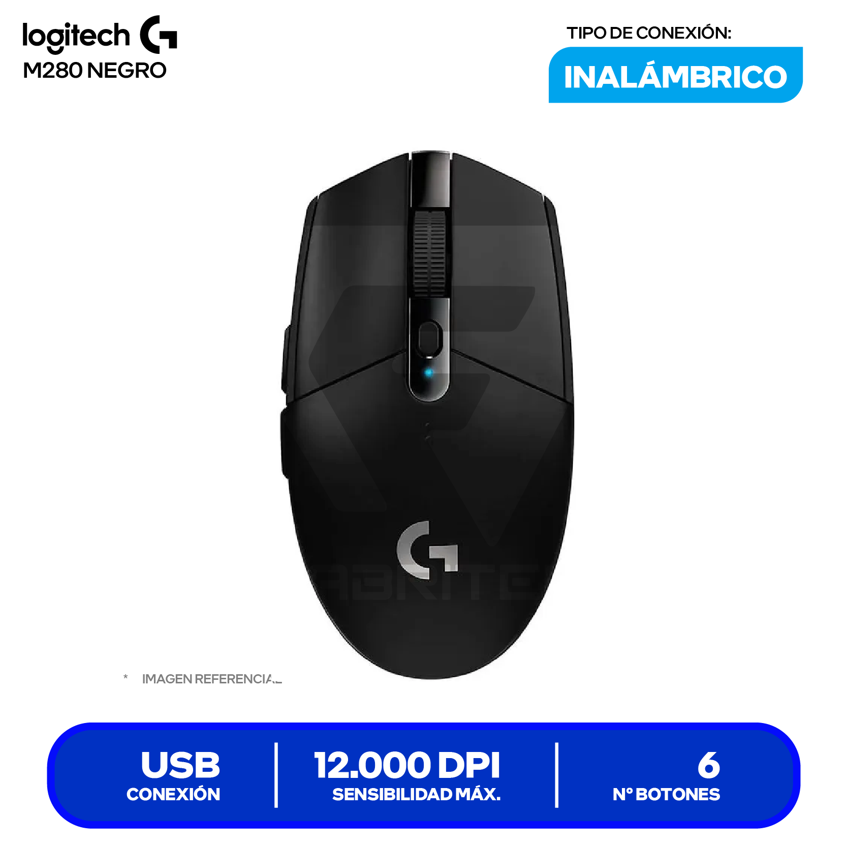 Mouse Gamer Inalámbrico Logitech G305 Lightspeed ( 910-005281 ) Negro 12.000 DPI
