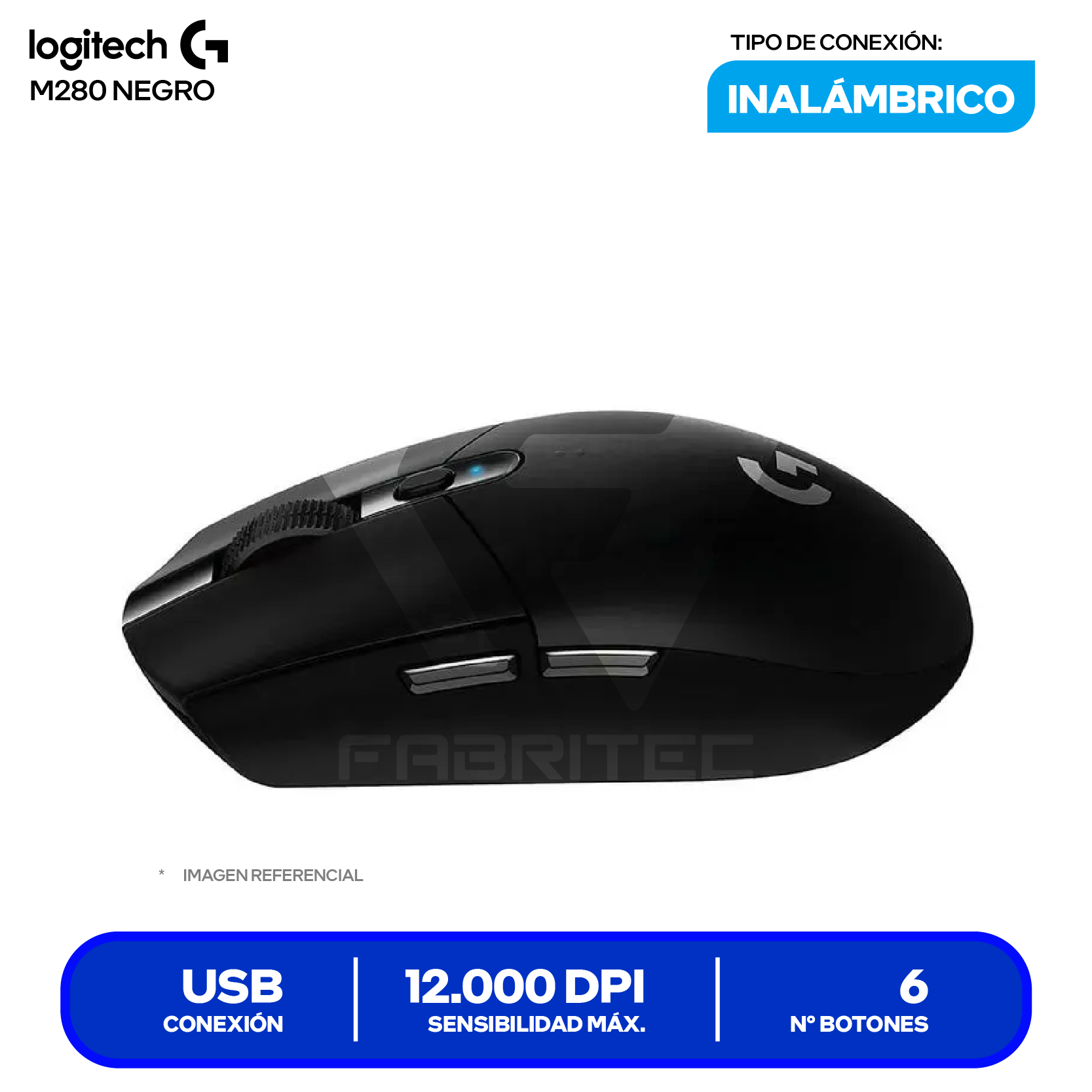 Mouse Gamer Inalámbrico Logitech G305 Lightspeed ( 910-005281 ) Negro 12.000 DPI