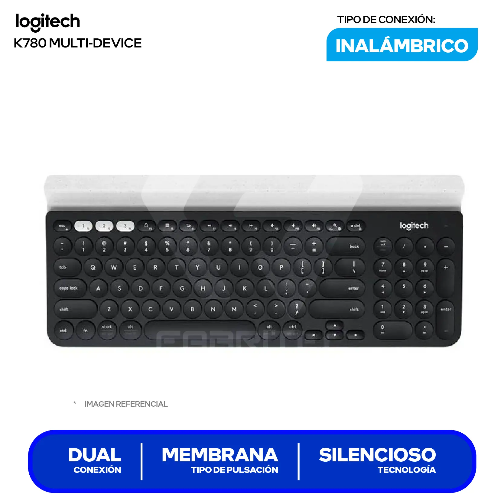 Teclado  Inalámbrico K780 Multi-Device Logitech ( 920-008026 ) Membrana