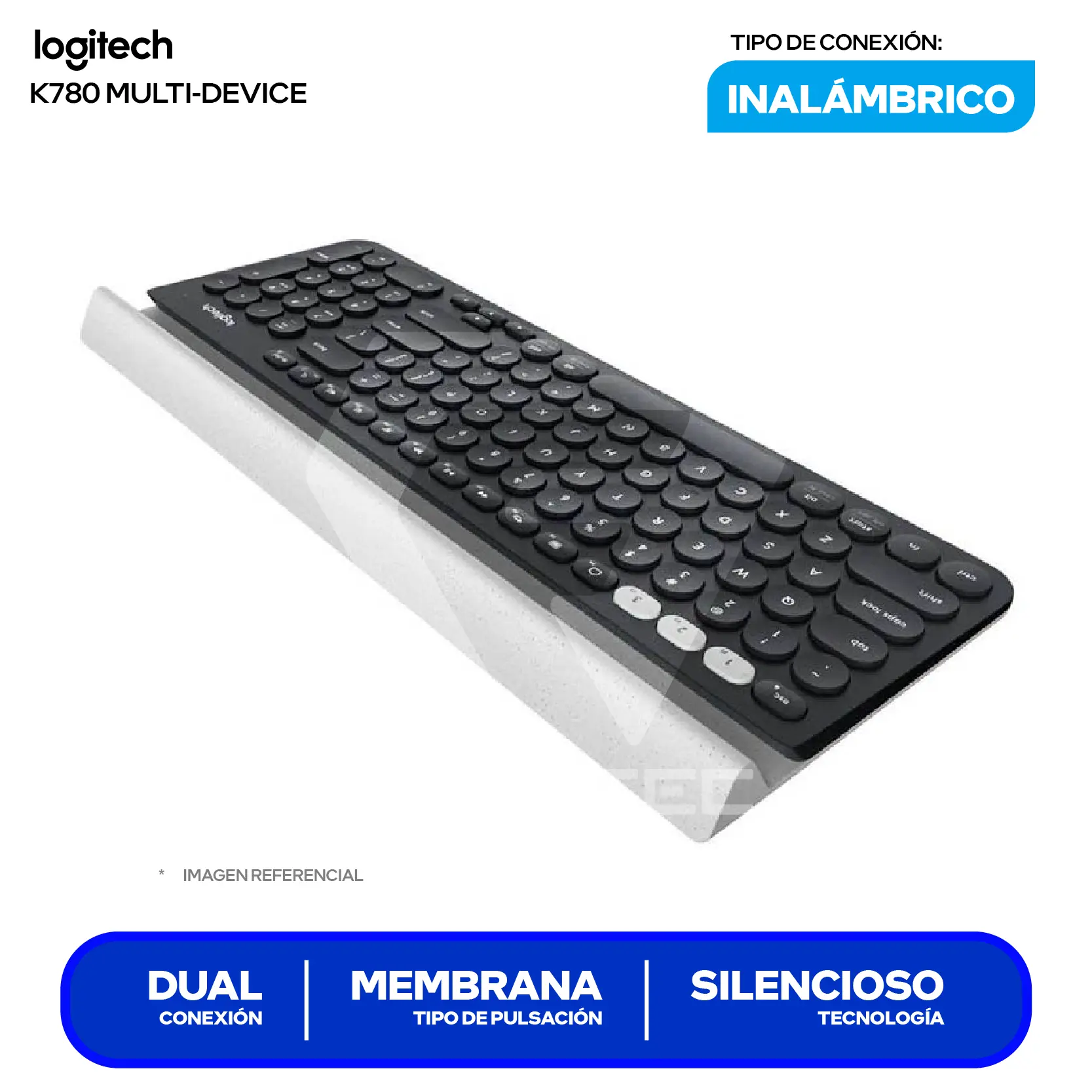 Teclado  Inalámbrico K780 Multi-Device Logitech ( 920-008026 ) Membrana