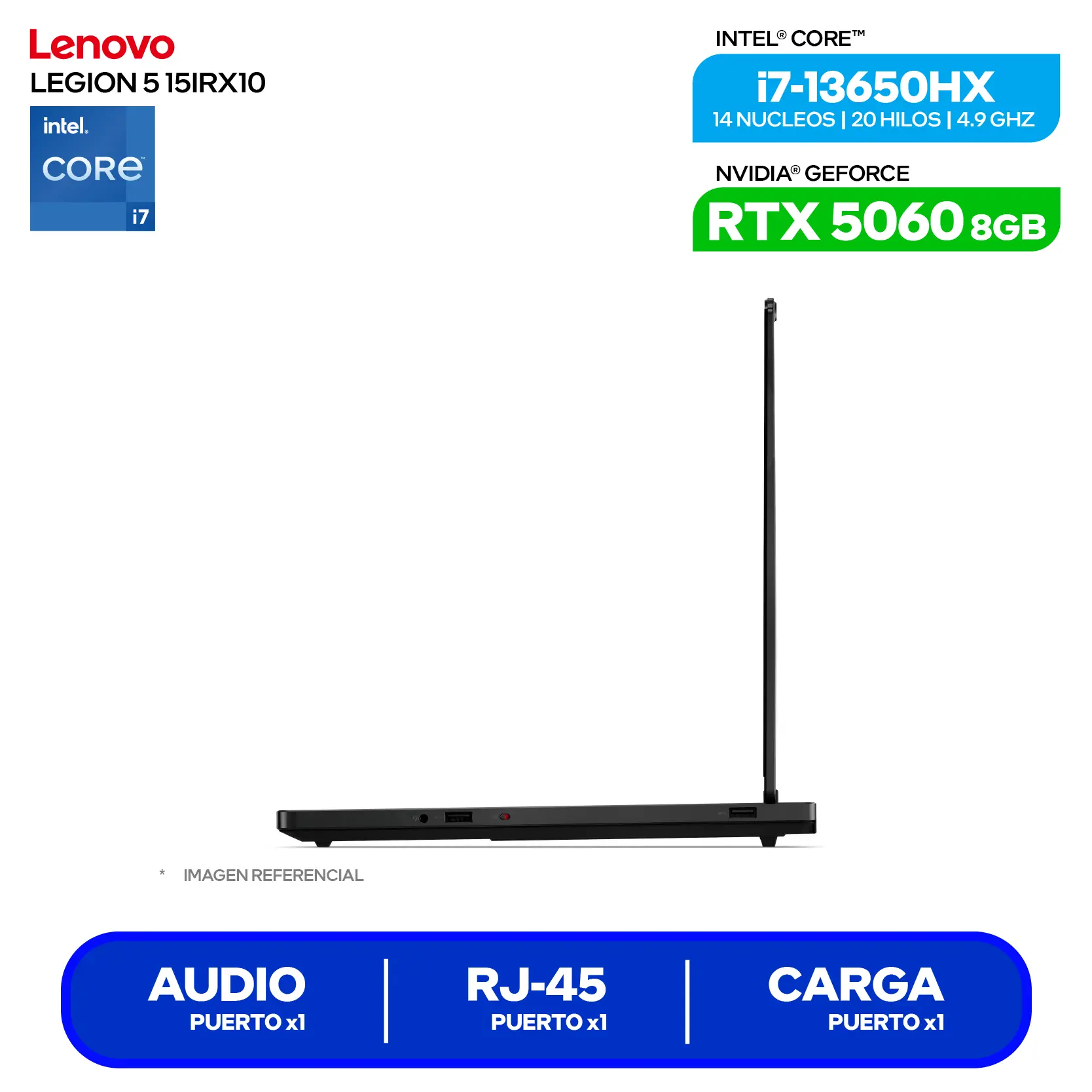 Laptop Lenovo Legion 5 15IRX10 (83LY00SRLM) Core i7-13650HX, 16GB RAM, 1TB SSD, RTX 5060 8GB, 15.3" WUXGA