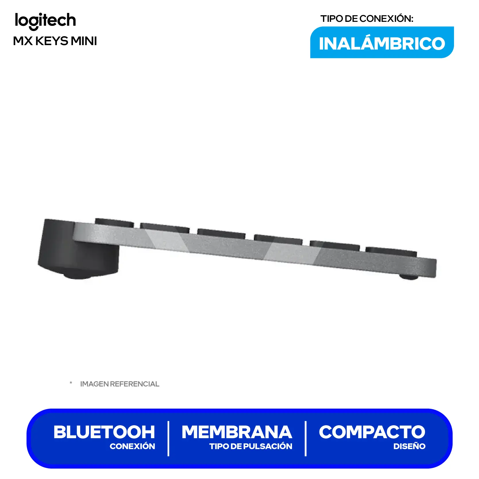 Teclado Bluetooth Logitech MX Keys Mini Negro ( 920-010476 ) Membrana