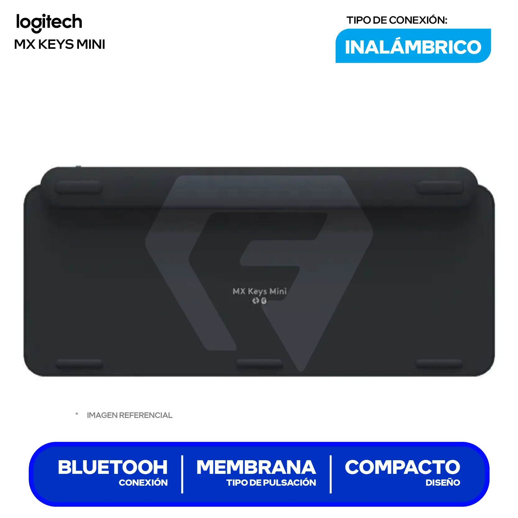 Teclado Bluetooth Logitech MX Keys Mini Negro ( 920-010476 ) Membrana