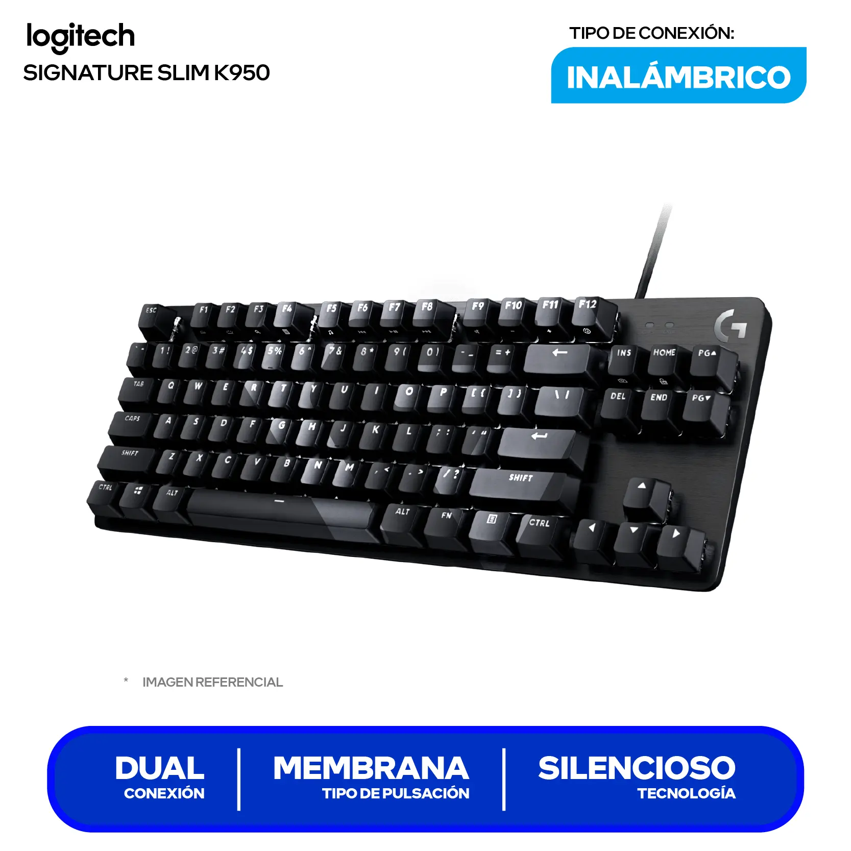 Teclado Gamer G413 TKL Negro ( 920-010442 ) Mecánico