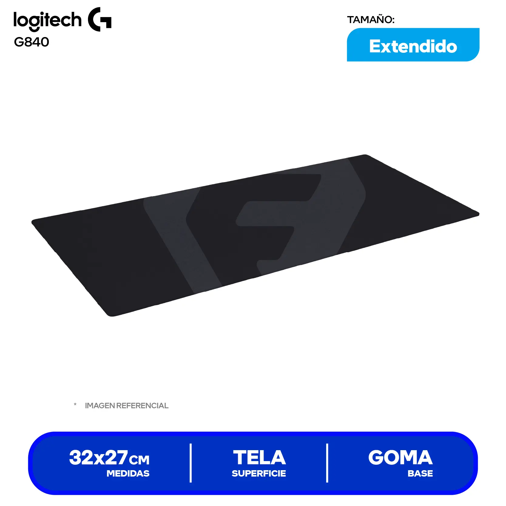 Pad Mouse Gamer Logitech G840 (G840) XL, 900 x 400 x 3mm