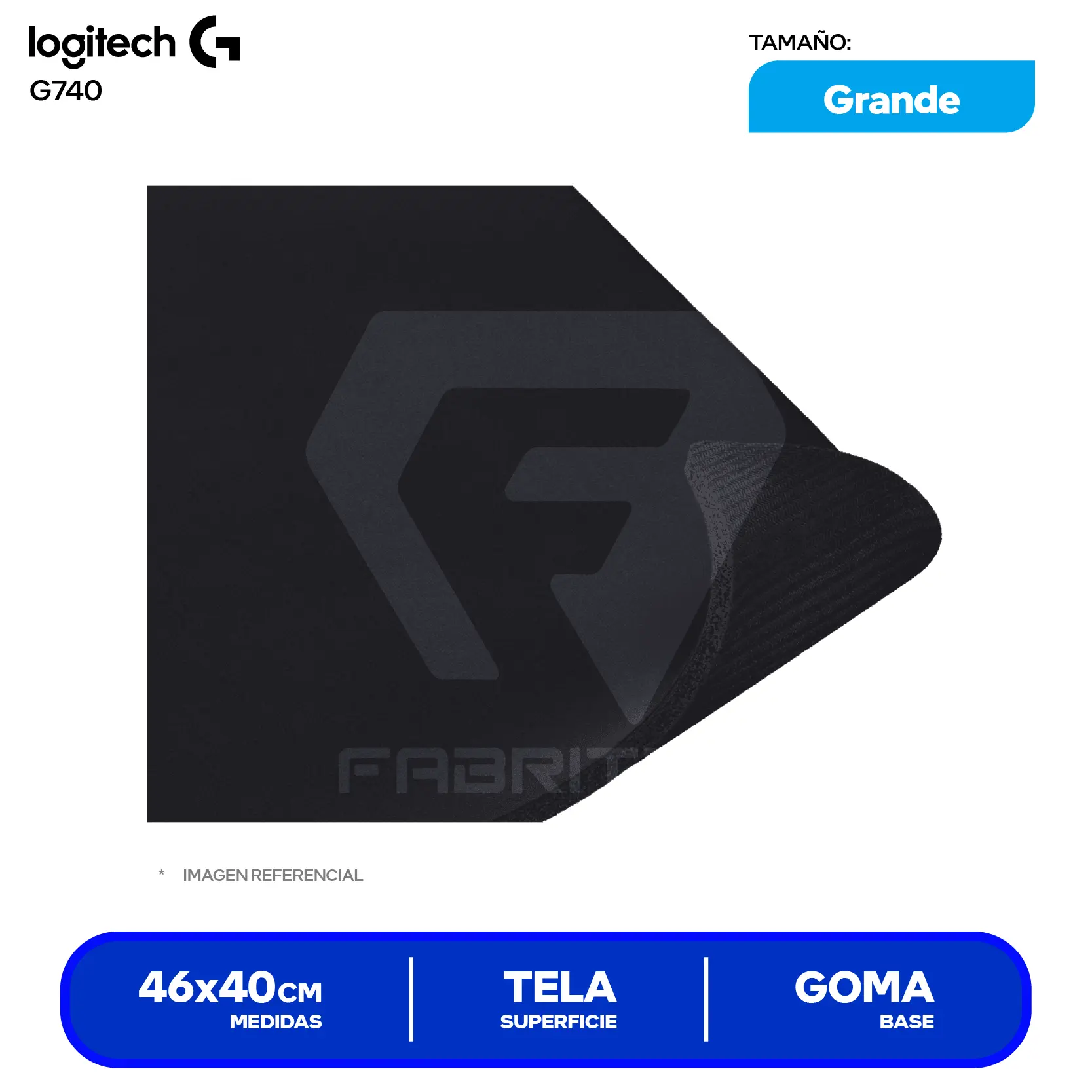Pad Mouse Gamer Logitech G740 (G740) L, 460 x 400 x 5mm