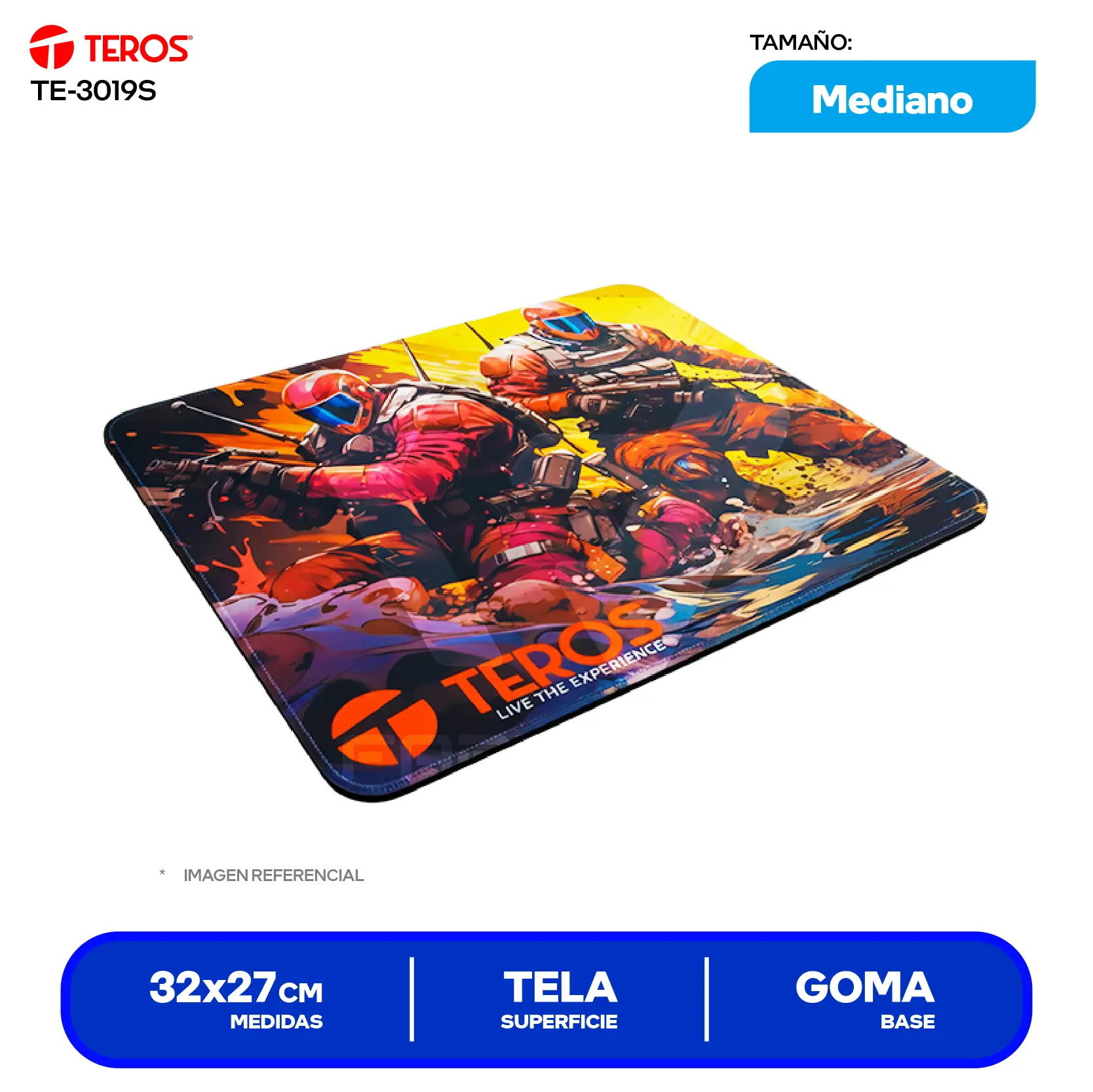 Pad Mouse Gamer Teros TE-3019S (TE-3019S) M, 320 x 270 x 3mm