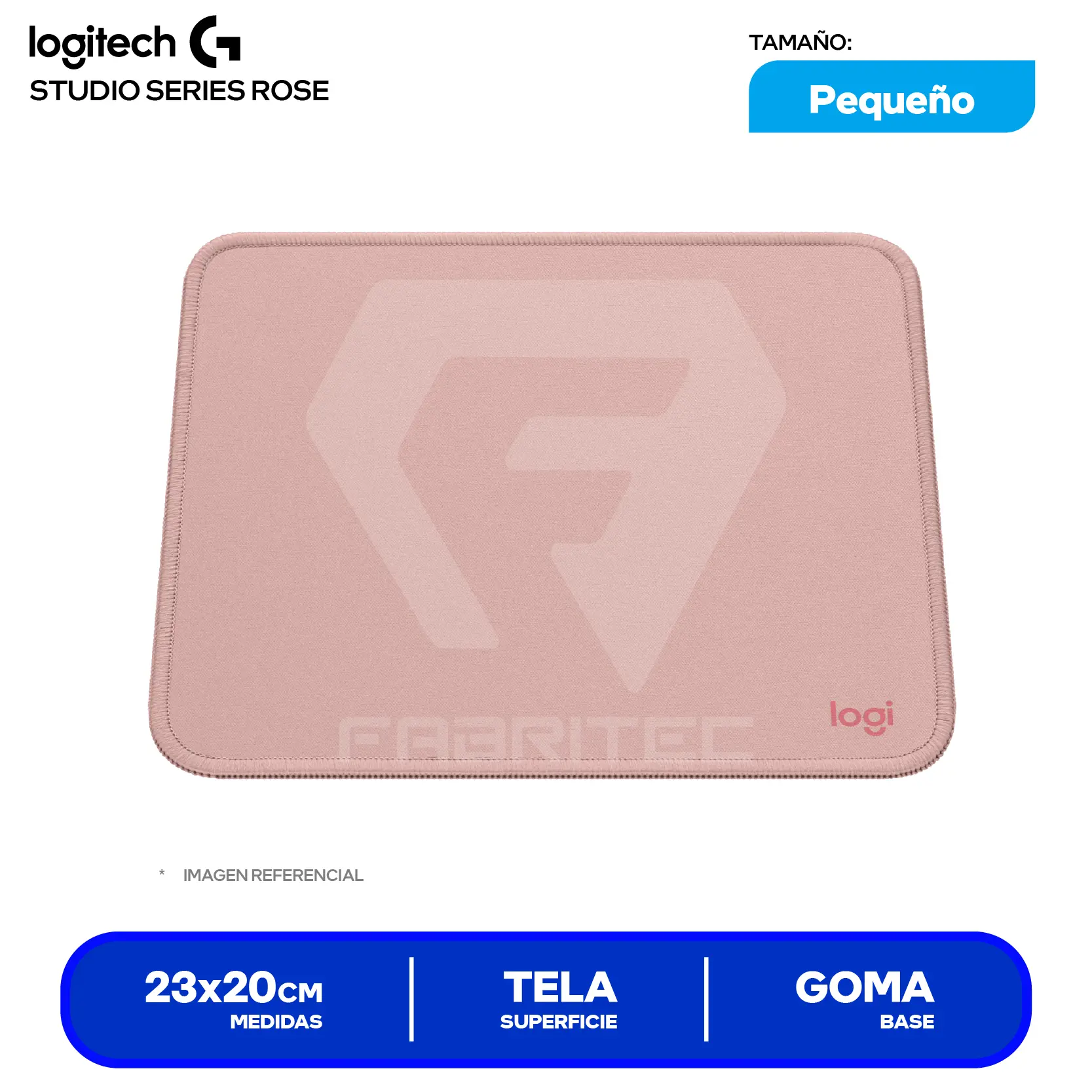 Pad Mouse Logitech Studio Series Rosa (956-000037) S, 230 x 200 x 2mm