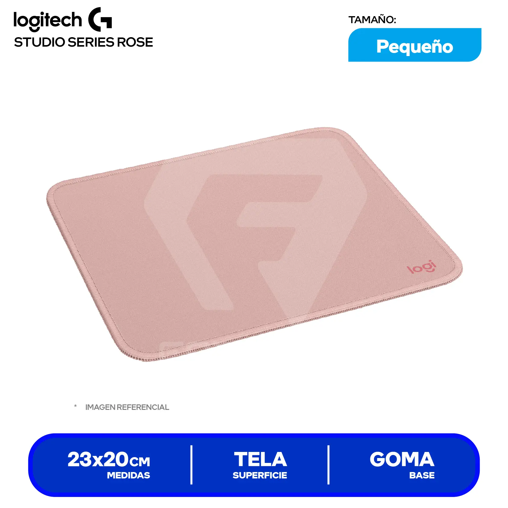 Pad Mouse Logitech Studio Series Rosa (956-000037) S, 230 x 200 x 2mm