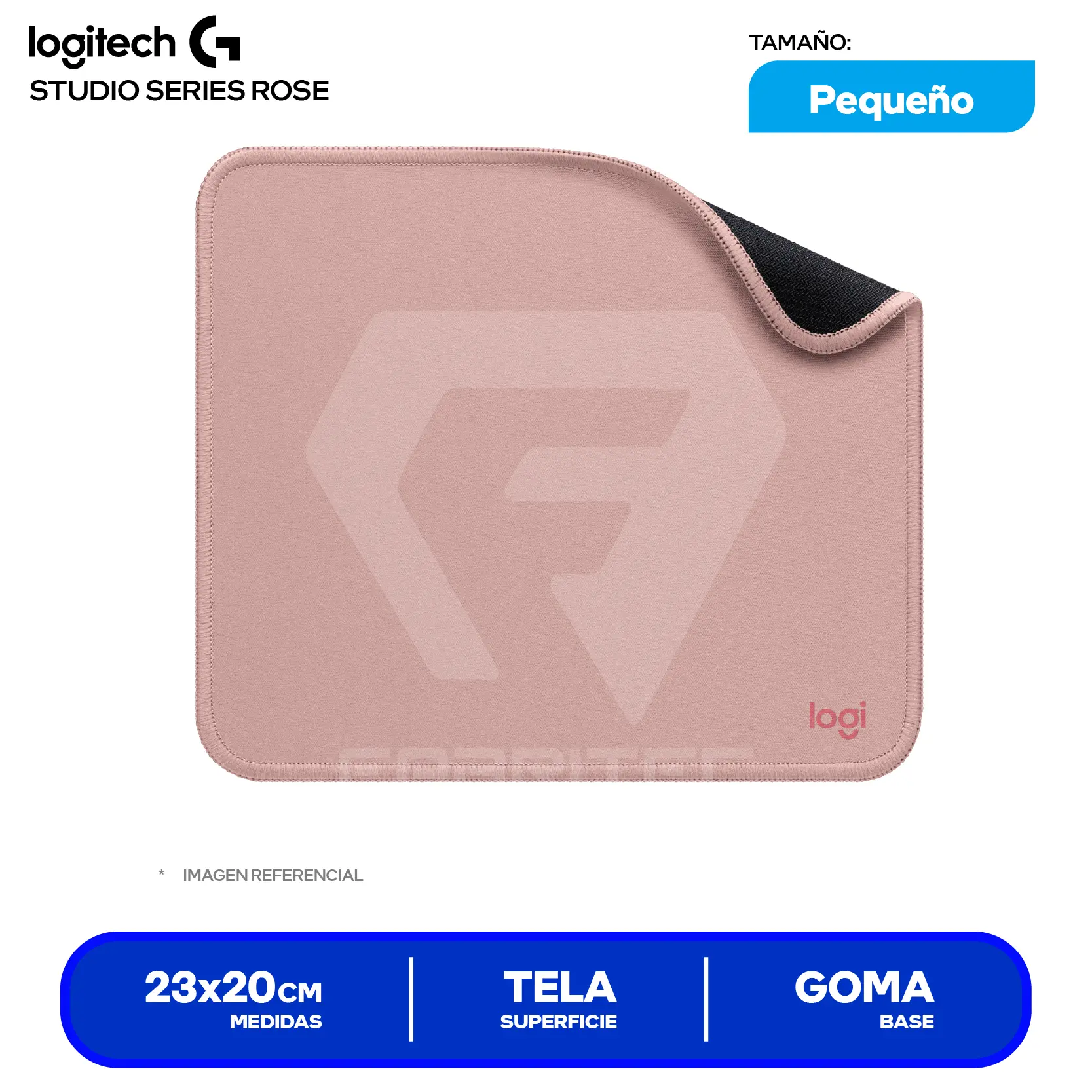 Pad Mouse Logitech Studio Series Rosa (956-000037) S, 230 x 200 x 2mm