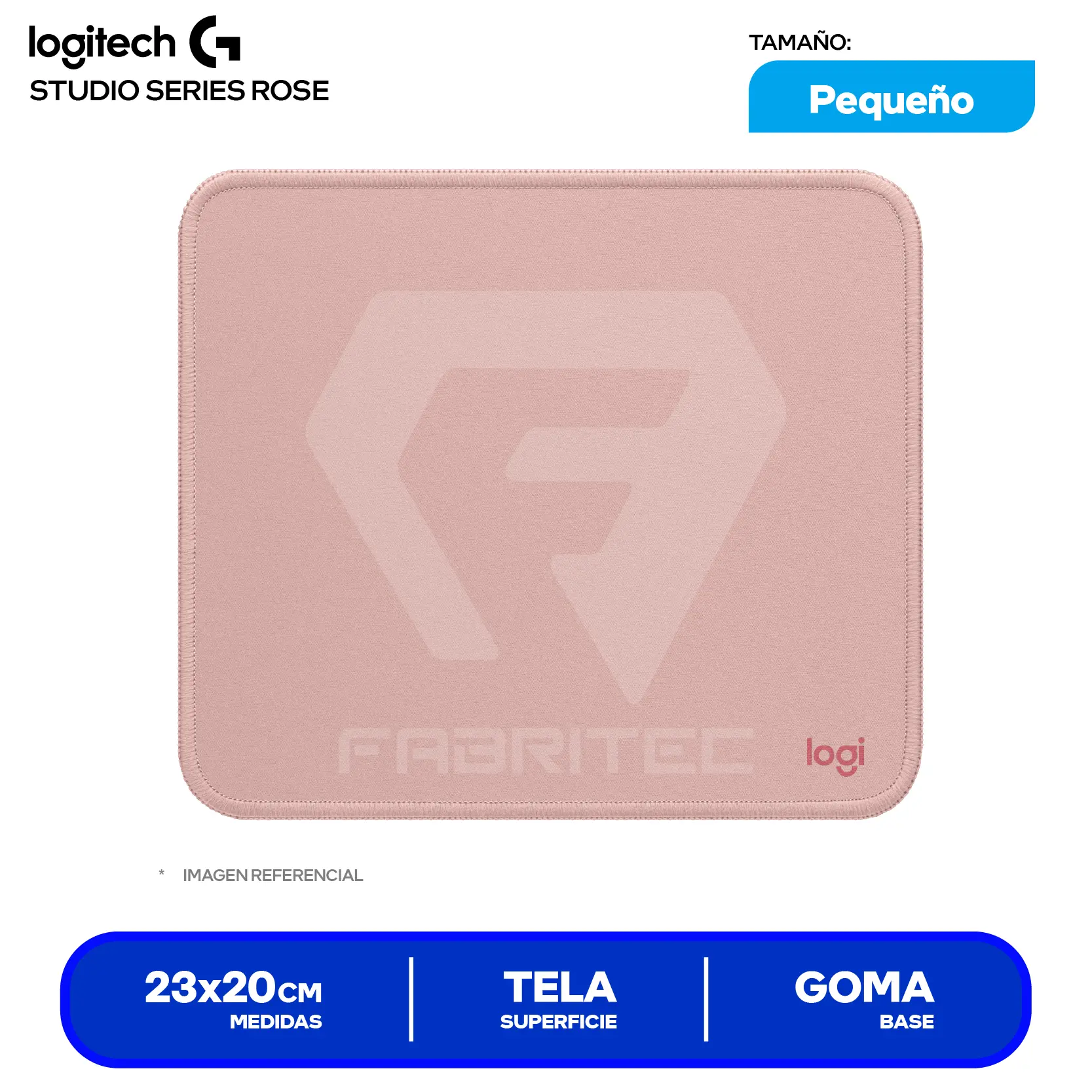 Pad Mouse Logitech Studio Series Rosa (956-000037) S, 230 x 200 x 2mm