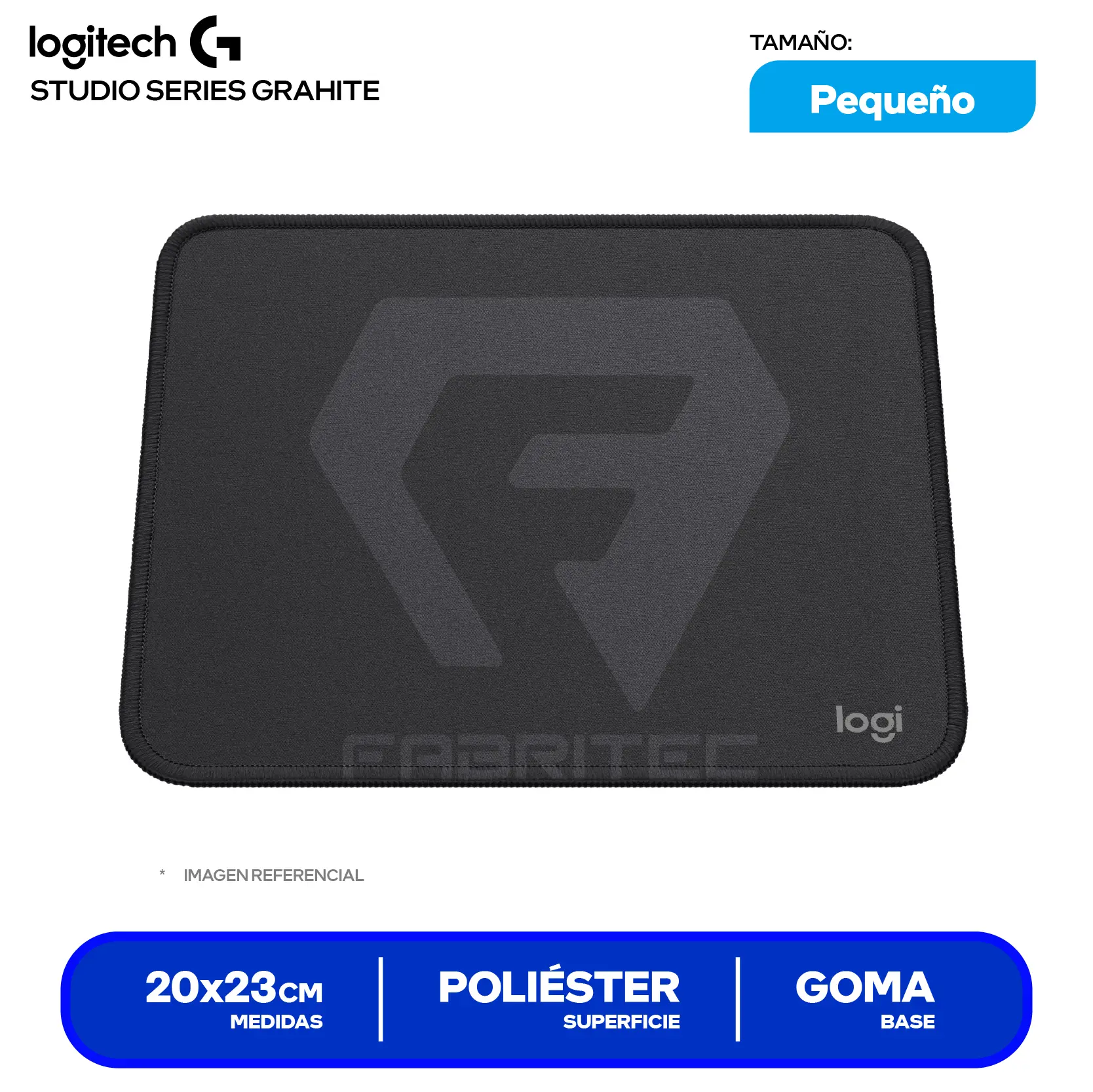 Pad Mouse Logitech Studio Series Grafito (956-000035) S, 230 x 200 x 2mm