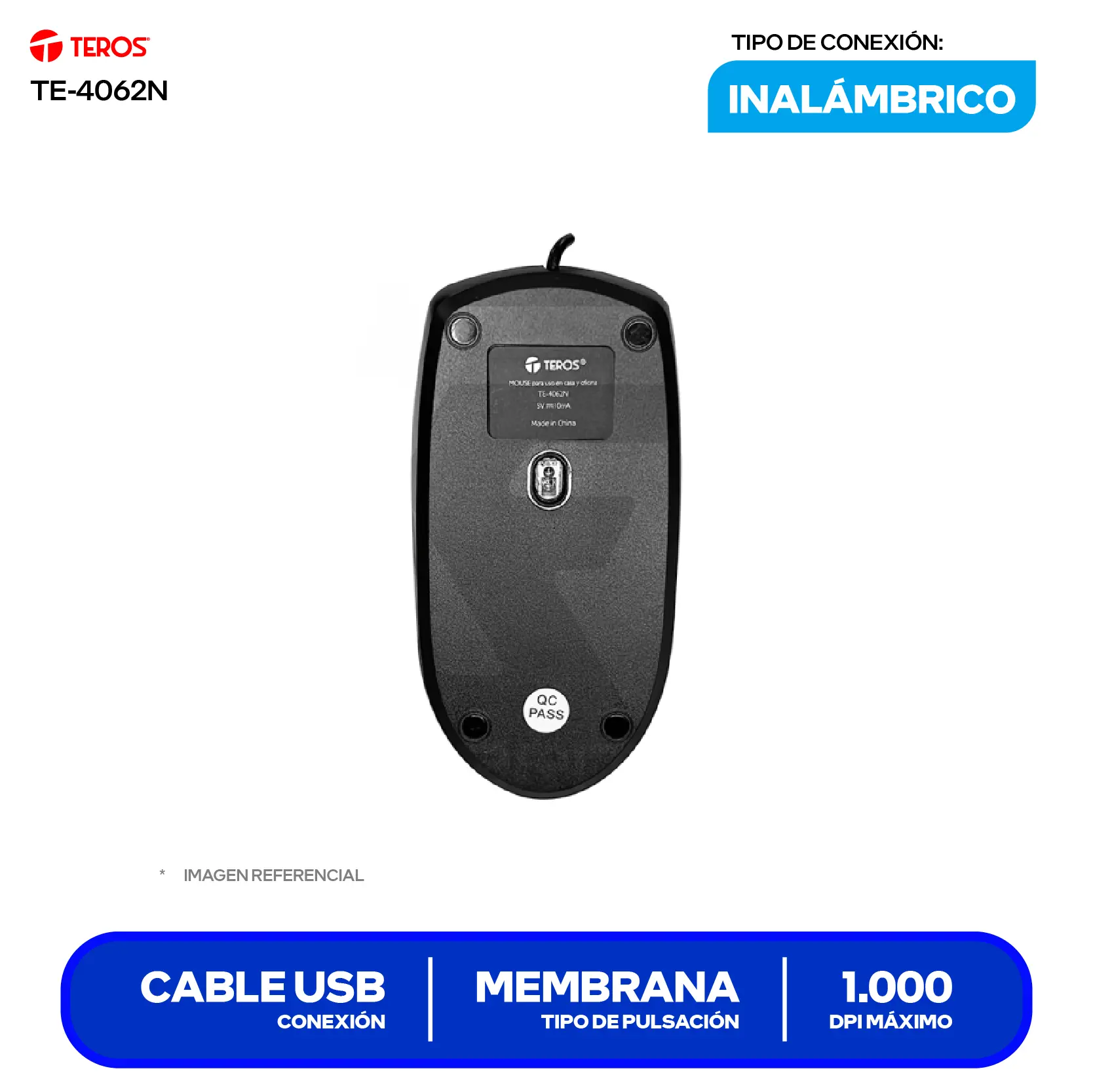 Kit Teclado y Mouse Teros TE-4062N (TE-4062N) Cableado USB