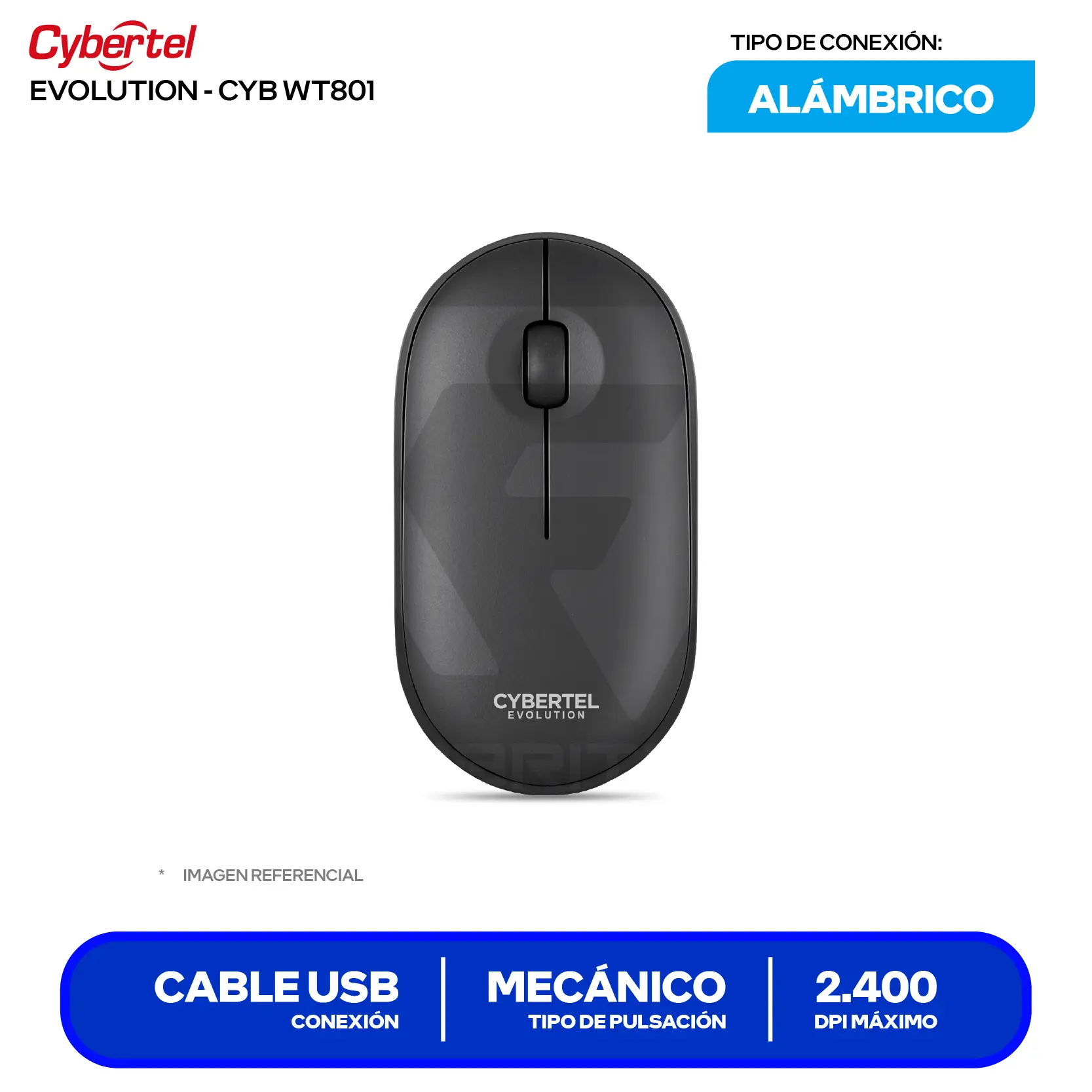 Kit Teclado + Mouse Inalámbrico Cybertel Evolution (CYB WT801) USB