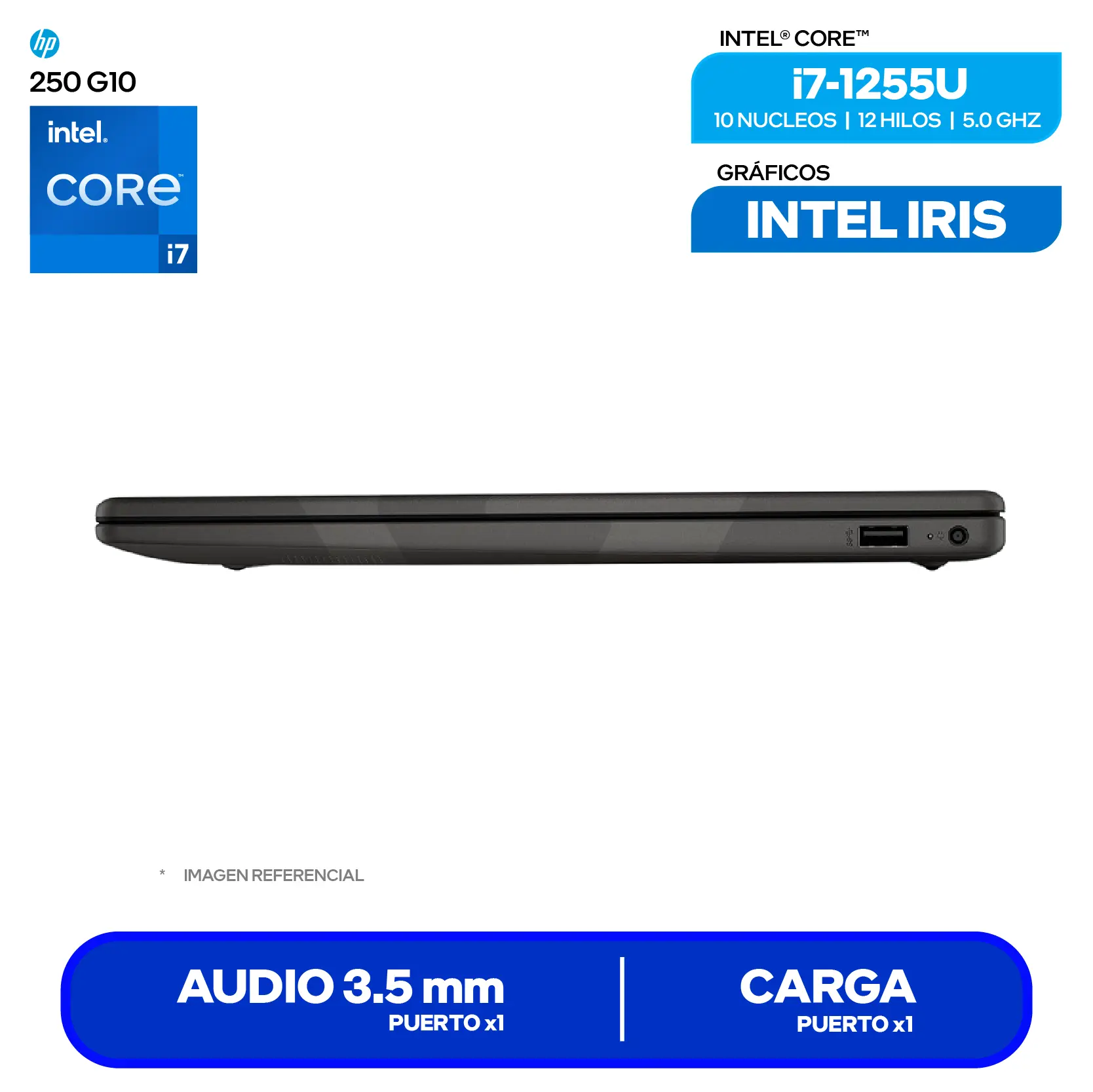 Laptop HP 250 G10 (9S8U5LA#ABM) Intel Core i7-1355U, RAM 8GB, SSD 512GB, 15.6'' HD, FreeDos