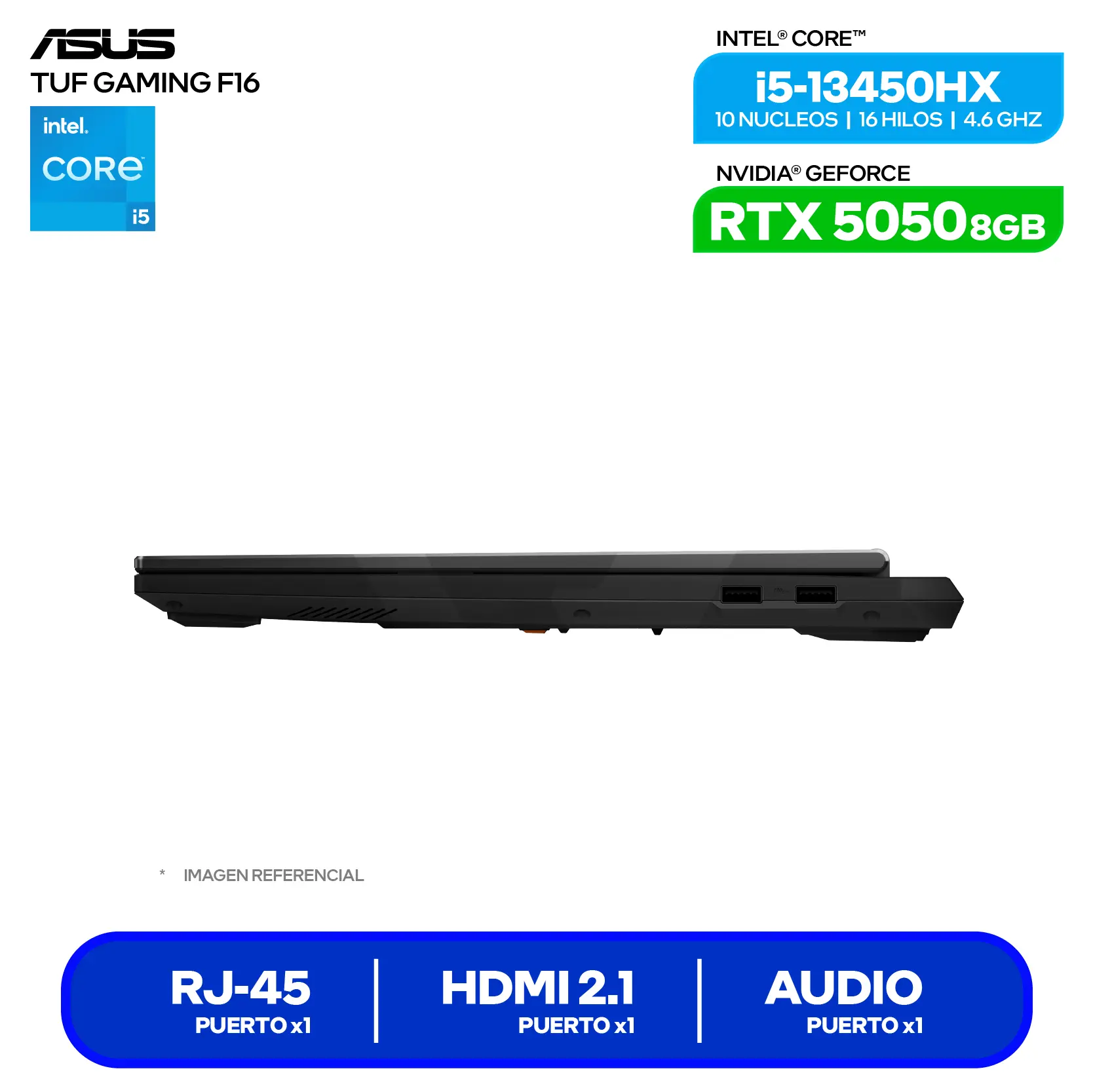 Laptop Asus Tuf Gaming F16 FX608JH-RV010 (90NR0MH1-M00210) Intel Core i5-13450HX, GeForce RTX 5050 8GB, RAM 16GB, SSD 512GB, 16'' WUXGA, FreeDos