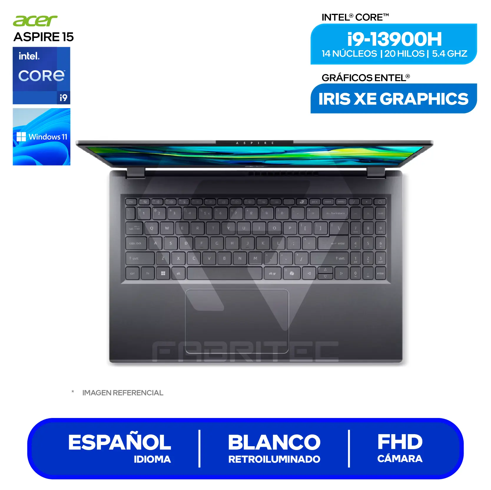 Laptop Acer Aspire 15 A15-51M-99W4 (NX.JQYAL.002) Intel Core i9-13900H , RAM 16GB, SSD 512GB, 15.6'' FHD, Windows 11 Home
