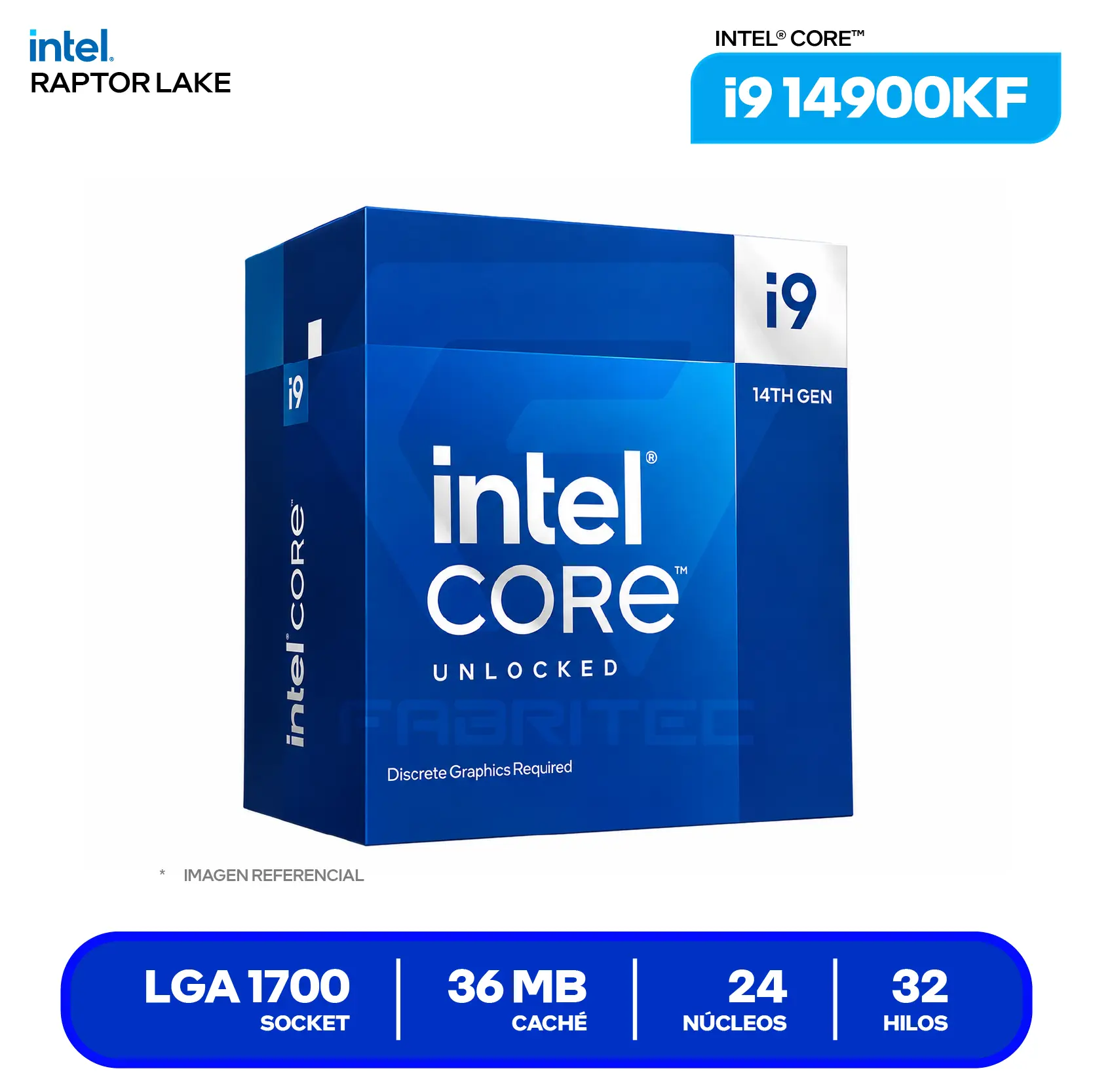 Procesador Intel Core i9-14900KF (BX8071514900KF) 3.2 GHz / 6.0 GHz, 24 Núcleos, LGA1700