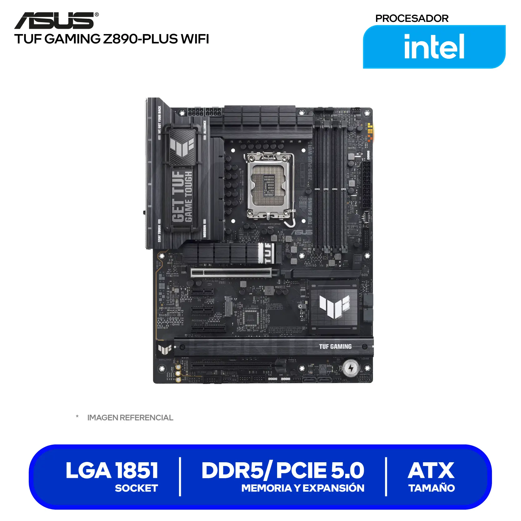 Placa madre Asus TUF Gaming Z890-Plus WiFi ( 90MB1IQ0-M0EAY0 ) LGA1851, DDR5, ATX, Wi-Fi 7