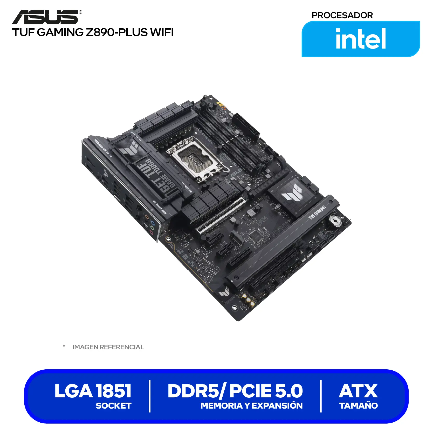 Placa madre Asus TUF Gaming Z890-Plus WiFi ( 90MB1IQ0-M0EAY0 ) LGA1851, DDR5, ATX, Wi-Fi 7