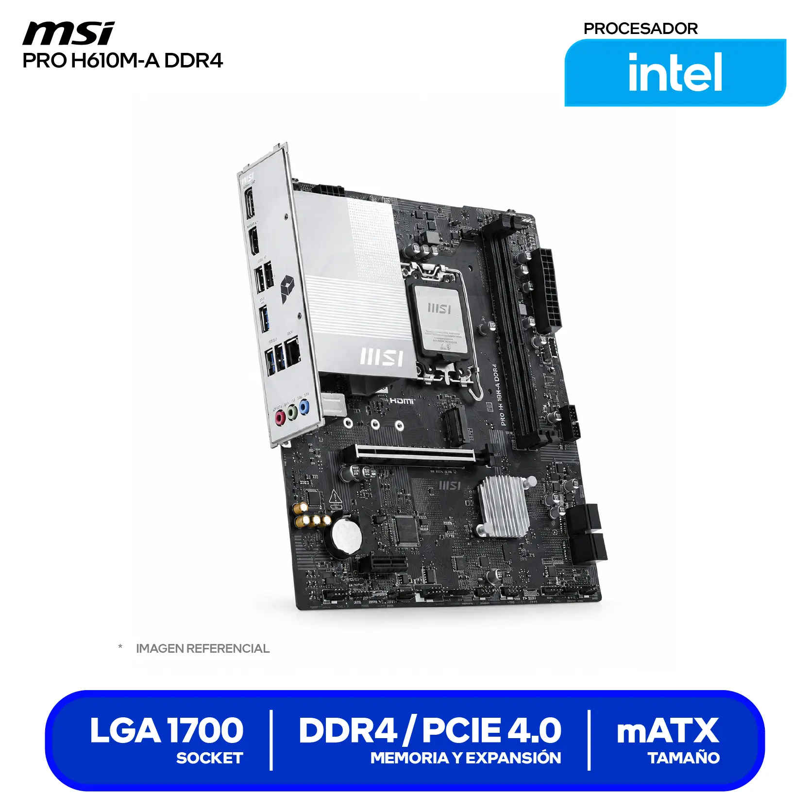 Placa madre MSI PRO H610M-A DDR4 LGA1700 (PRO H610M-A DDR4) Micro-ATX