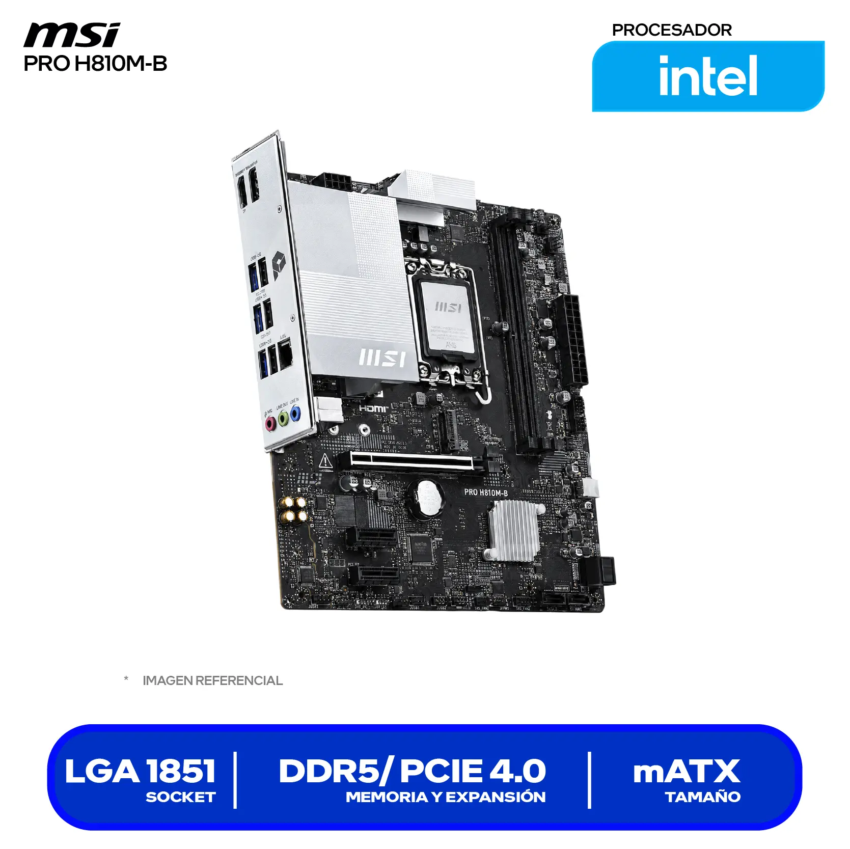 Placa madre MSI Pro H810M-B LGA1851 (PRO H810M-B) DDR5, Micro-ATX