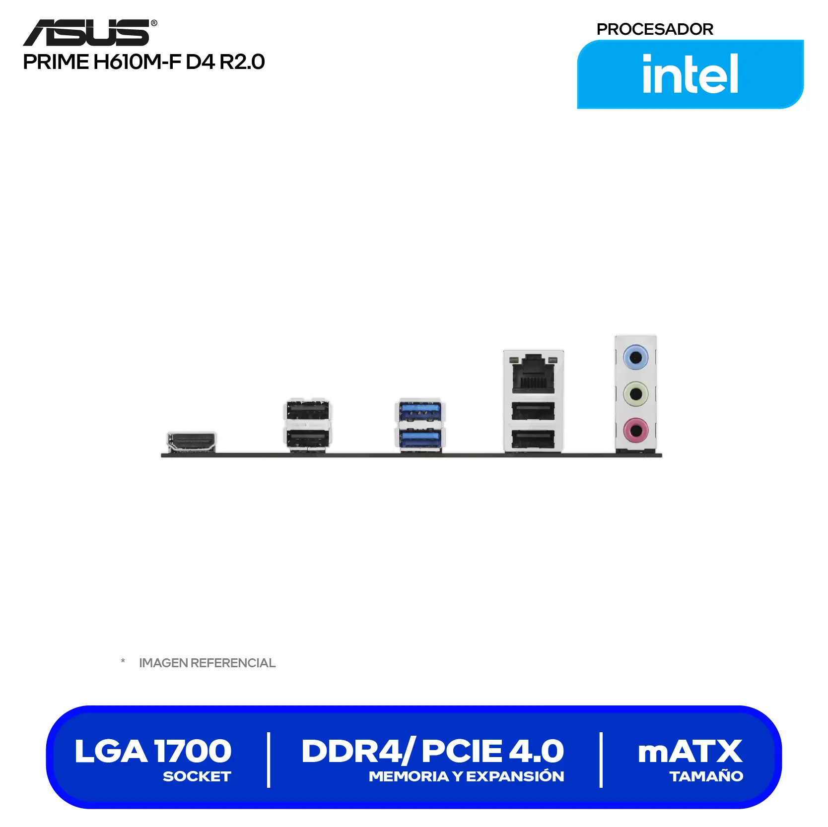 Placa Madre Asus Prime H610M-F D4 R2.0 LGA1700 (90MB1H70-M0EAY0) DDR4, Micro-ATX