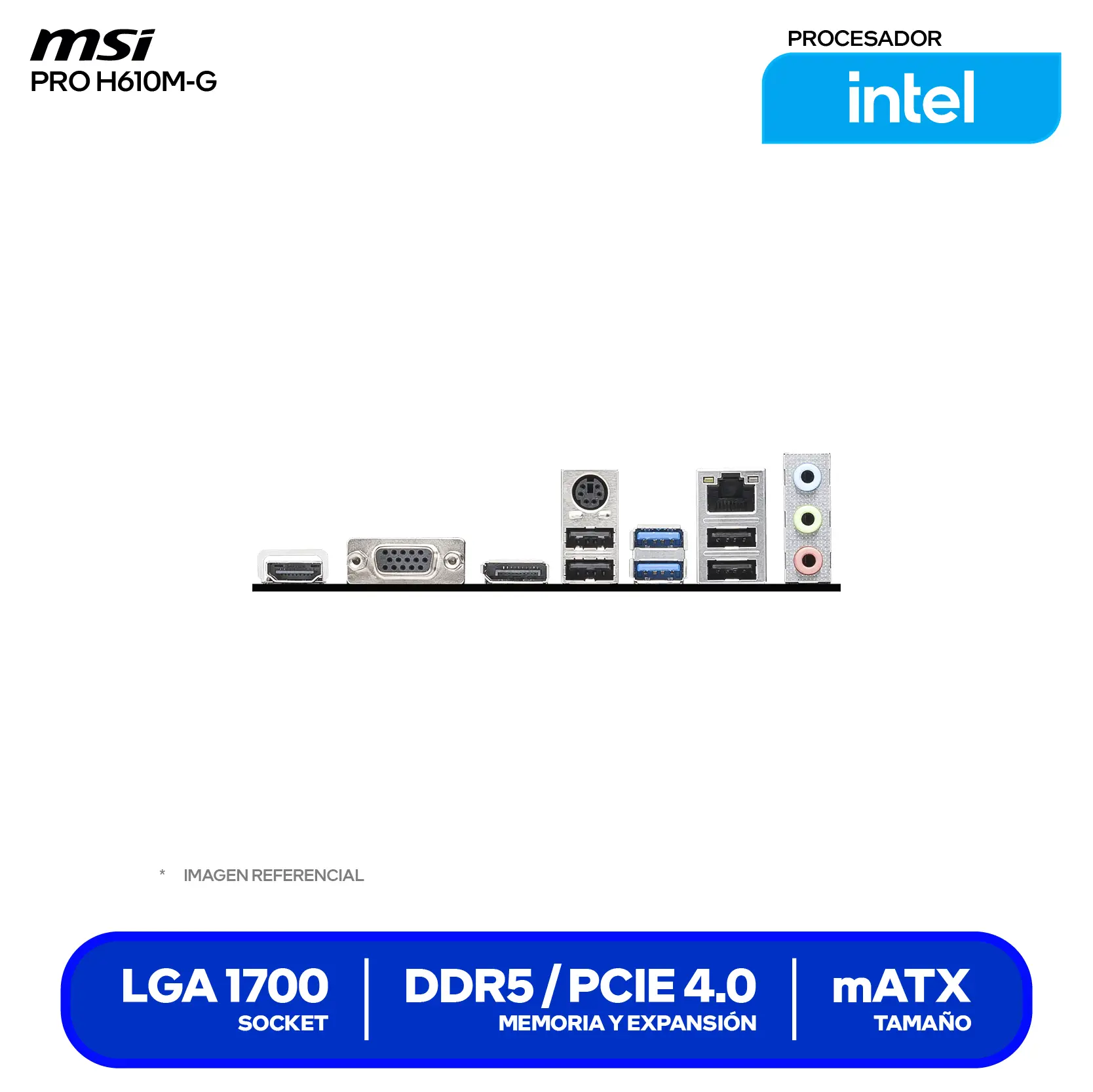 Placa Madre MSI PRO H610M-G (PRO H610M-G DRR5) DDR5, LGA1700, mATX