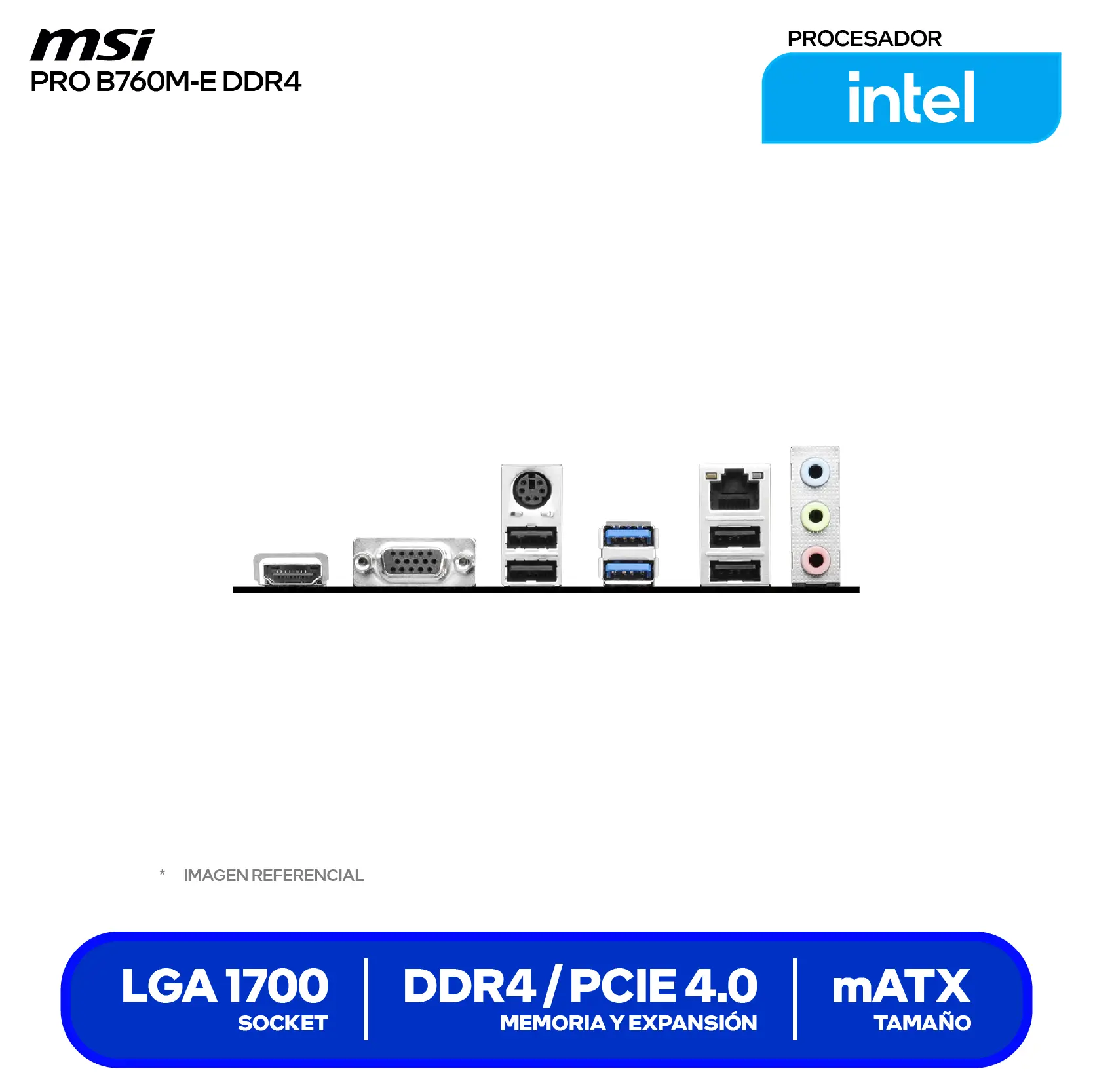 Placa Madre MSI Pro B760M-E DDR4 (PRO B760M-E DDR4) LGA1700, DDR4, mATX