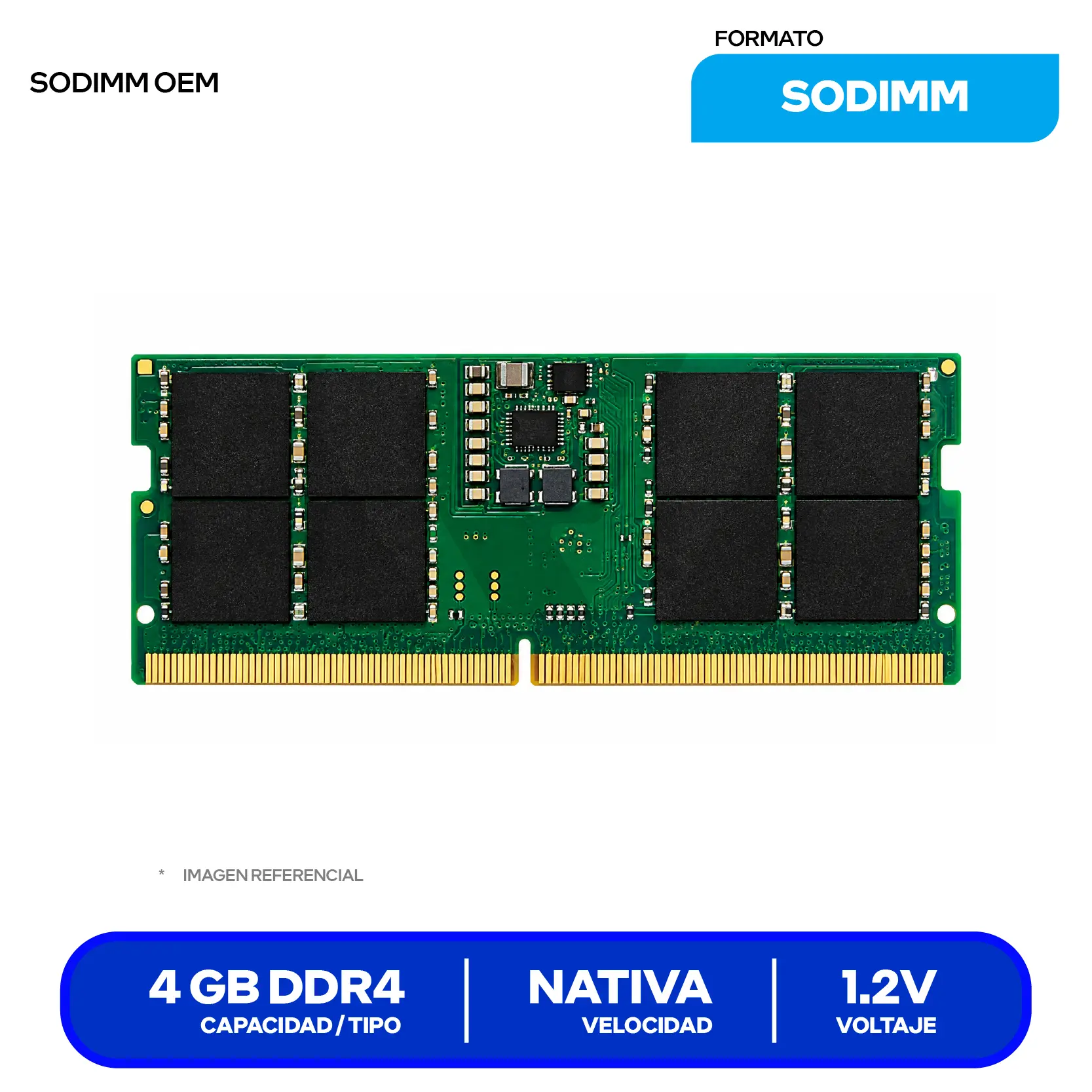 Memoria SO-DIMM OEM 4GB, DDR4