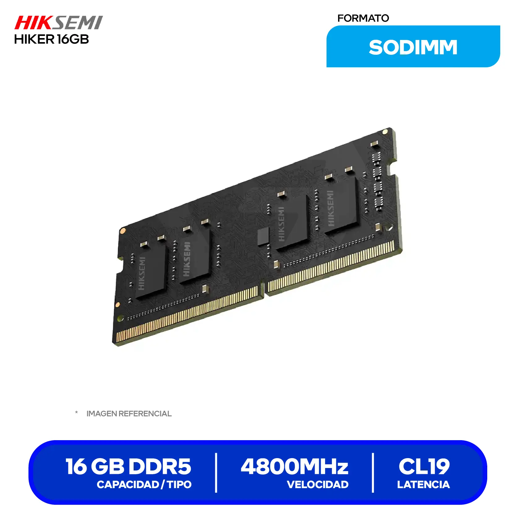 Memoria SO-DIMM Hiksemi Hiker (HSC516S48Z1 16G) 16GB, DDR5, 4800 MHz