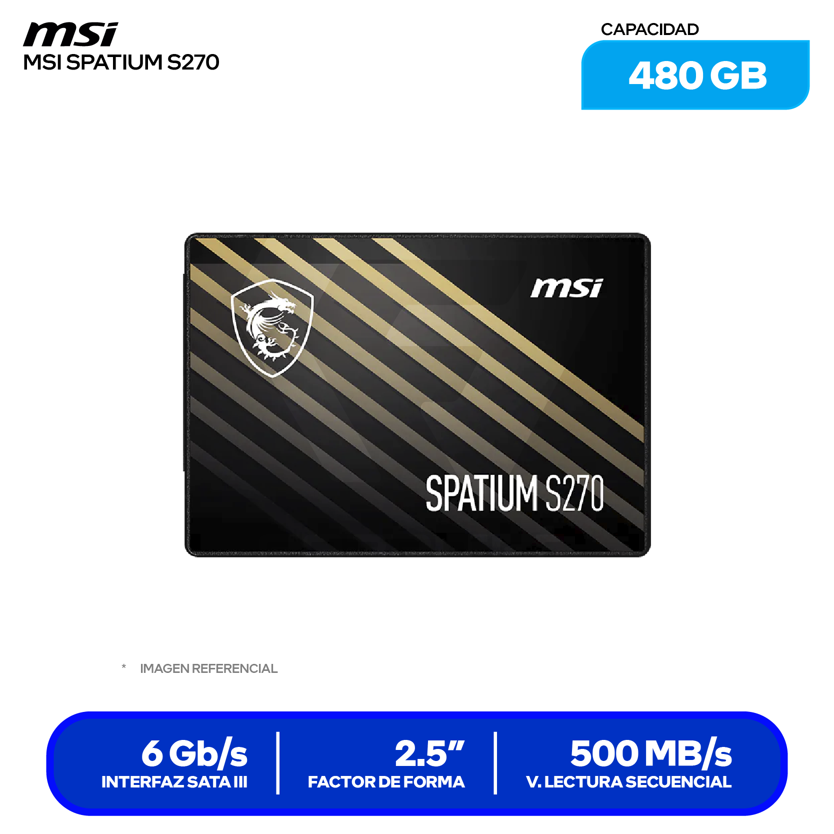 SSD MSI SPATIUM S270 480GB (SPATIUM S270 480GB) SATA 2.5"