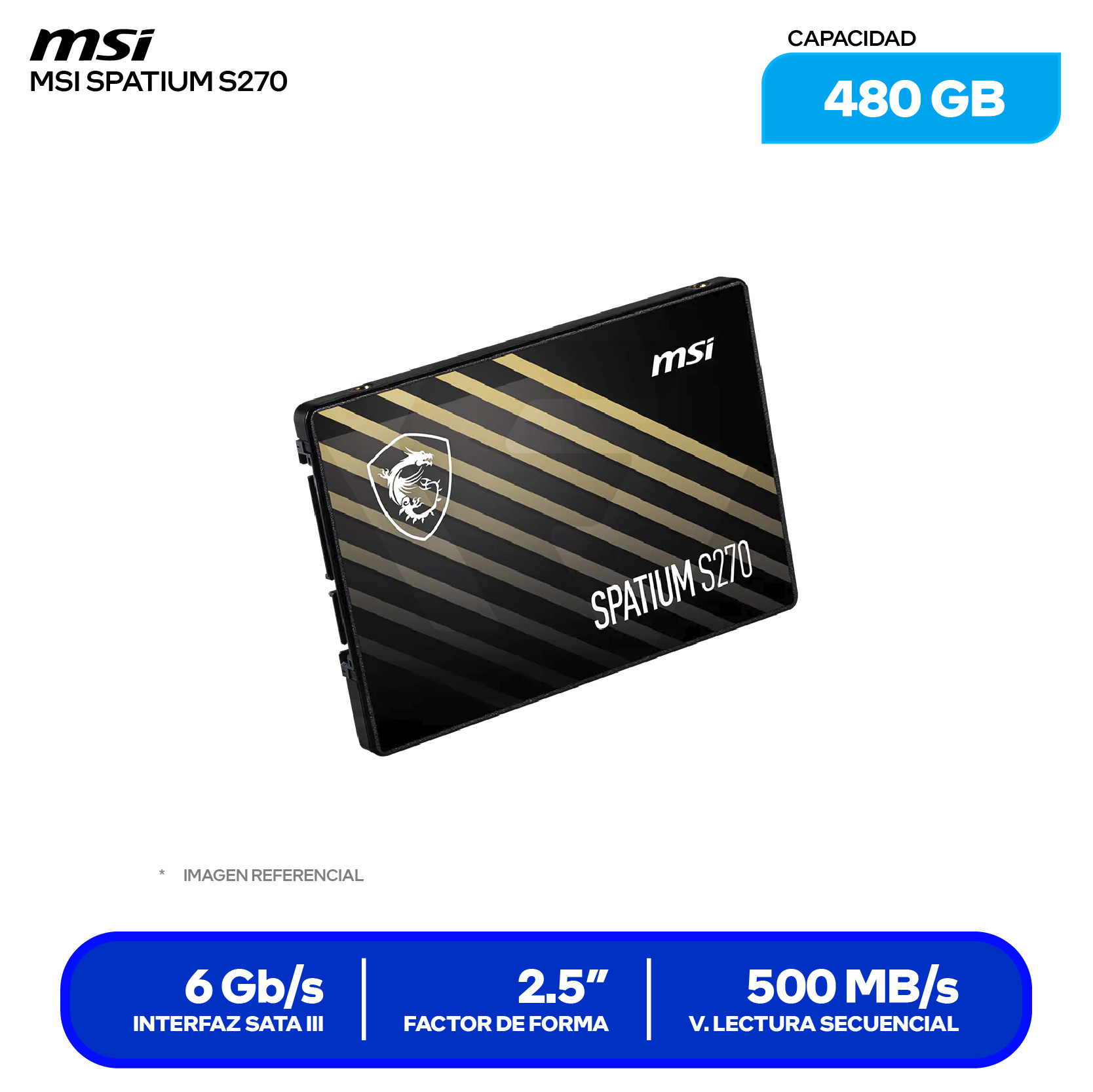 SSD MSI SPATIUM S270 480GB (SPATIUM S270 480GB) SATA 2.5"